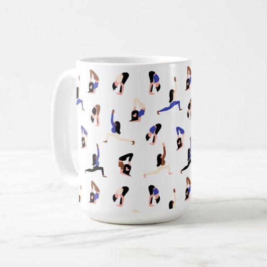 Mug Le yoga féminin pose (Devant gauche)