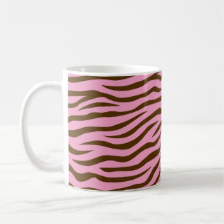 Mug Le zèbre rose et Brown barre le poster de animal