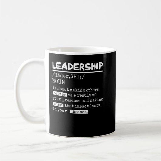 Mug Leadership Definition Leader Office Teamwork Influ (Gauche)