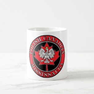 Mug Leaf canadien polonais rond de Mississauga