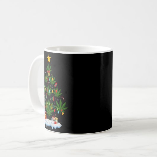 Mug Leaf Christmas Tree Weed Stoner Xmas Premium Tri-b (Devant gauche)