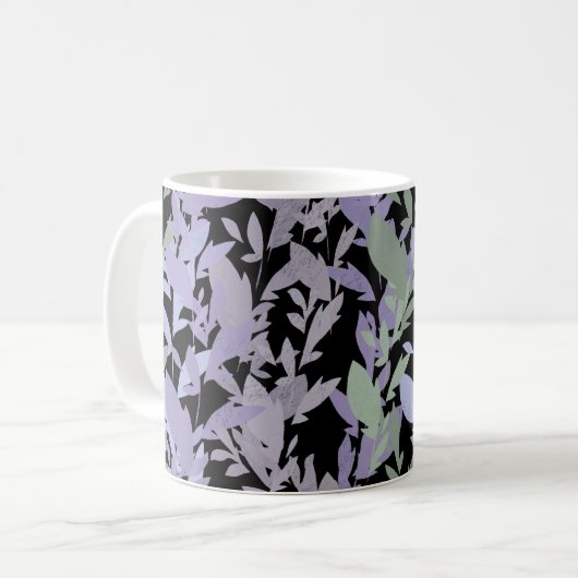 Mug Leafy Creeping Vine Drawing Pattern With Pastels (Devant gauche)