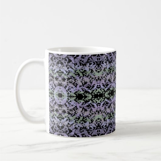 Mug Leafy Creeping Vine Drawing Pattern With Pastels (Gauche)