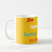Mug Leap Hop Skip Lean Text Design couleurs mélangées (Gauche)