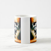 Mug Leaping Black and White Cat (Centre)