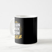 Mug Learn Work Grow Level Up Motivational Growth Insra (Devant gauche)