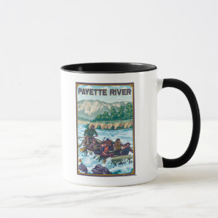 Mug L'eau blanche transportant par radeau - rivière d