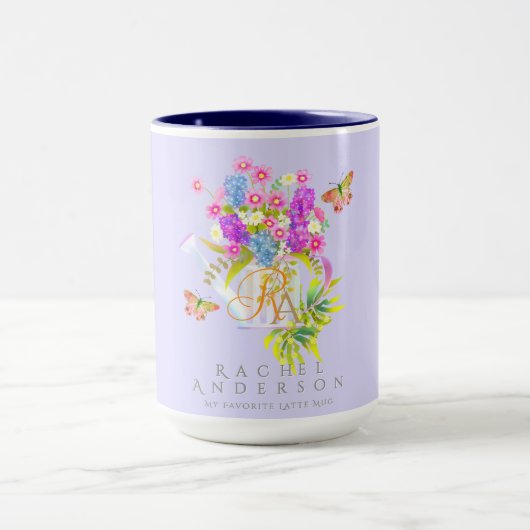 Mug L'Eau Florale De Pays Peut Monogramme Violet (Centre)