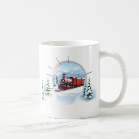 Mug L'écharpe de train 3d apparaît à travers le mur de (Droite)