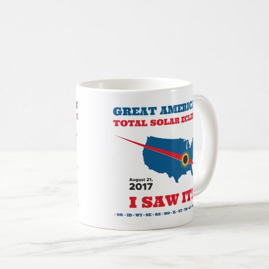 Mug L'éclipse solaire totale - 2017 - je l'ai vue ! (Devant droit)