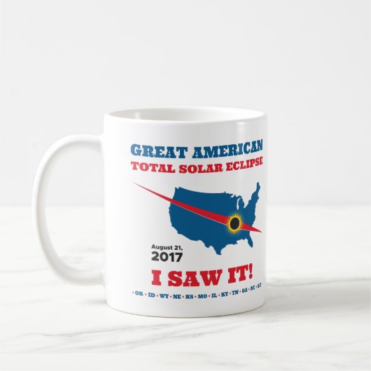 Mug L'éclipse solaire totale - 2017 - je l'ai vue ! (Gauche)