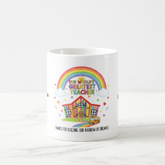 Mug L'école arc-en-ciel Soleil souriant Professeur le
