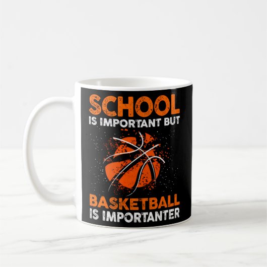 Mug L'École Est Importante, Mais Le Basket Est Importa (Gauche)