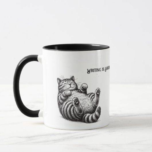 Mug L'Écriture Est Difficile—Les Chats Le Rendent Plus (Gauche)