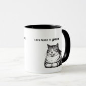 Mug L'Écriture Est Difficile—Les Chats Le Rendent Plus (Devant droit)