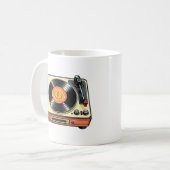 Mug Lecteur de disques vinyles rétro (Devant gauche)