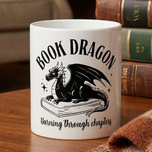 Mug Lecteur de fantasy dragon amateur de livres Noir e