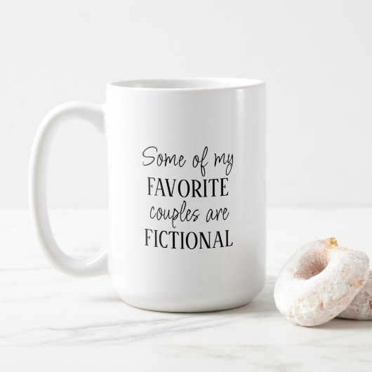 Mug Lecteur de livres Couples de fiction préférés (Avec donut)