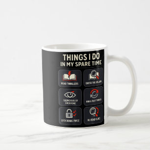 Mug Lecteur de thriller choses à faire pendant son tem