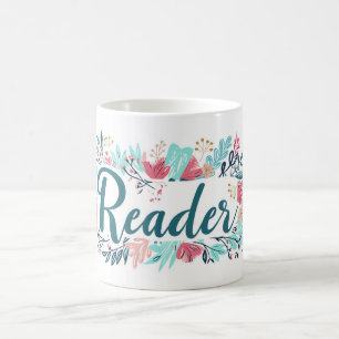 Mug Lecteur Fleurs colorées Slogan