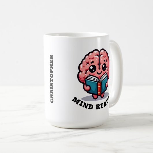Mug Lecteur Mind avec nom Funny Pun (Devant droit)