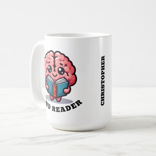 Mug Lecteur Mind avec nom Funny Pun (Devant gauche)