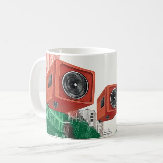 Mug Lecteurs de cassettes radio portables de style rét (Devant gauche)