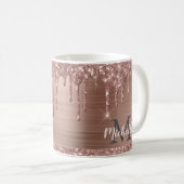 Mug Lecteurs de Parties scintillant en or rose monogra (Devant droit)