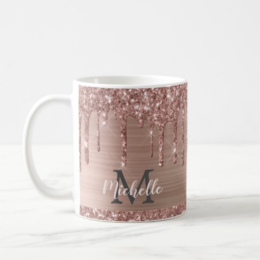 Mug Lecteurs de Parties scintillant en or rose monogra (Gauche)