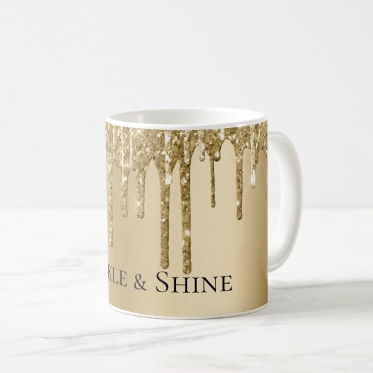 Mug Lecteurs de Parties scintillant Glitzy Gold Sparkl (Devant droit)