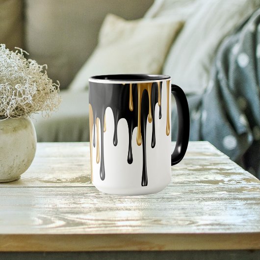 Mug Lecteurs de peinture noir et or