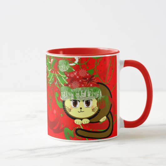 Mug Lecteurs de peinture rouge et verte pour chats gru (Droite)