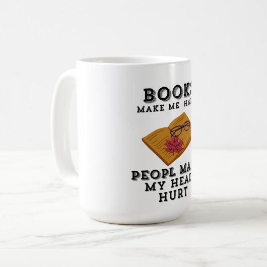 Mug Lecture Automne Retraite Livres Me Rendre Heureux (Devant gauche)