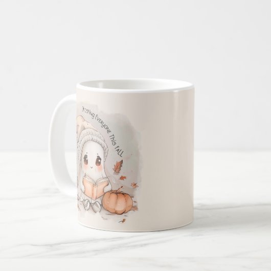 Mug Lecture de fantôme confortable avec épices Citroui (Devant gauche)