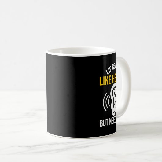 Mug Lecture de la lèvre Comme entendre Sourde Sourde S (Devant droit)