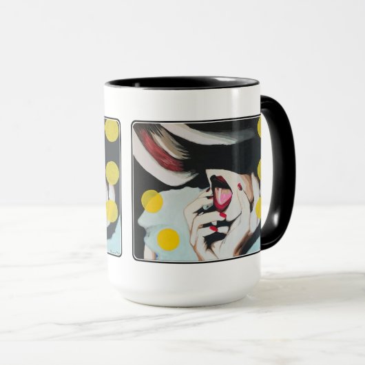 Mug "Lecture de la volonté" Peinture sur une (Devant droit)