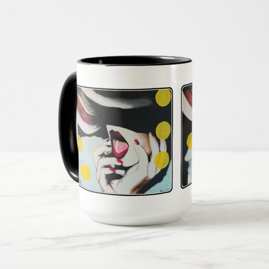 Mug "Lecture de la volonté" Peinture sur une (Devant gauche)
