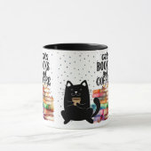 Mug Lecture de livres avec jolie Chat Noir : Livre Lov (Centre)