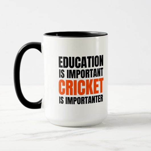 Mug L'éducation est importante Le cricket est importan (Gauche)