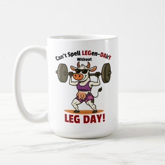 Mug Legen-Dairy Leg Day – Funny Cow Squat Workout (Gauche)