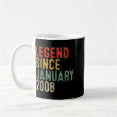 Mug Legend Since January 2008 18th Birthday 18 Year Ol (Gauche)