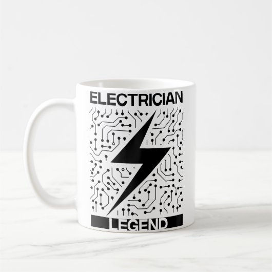 Mug Légende Électricien Électro Ouvrier Voltage Base (Gauche)