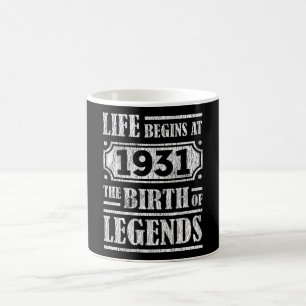 Mug Légende Né en 1931 Cadeau d'anniversaire Rétro Vin