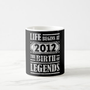 Mug Légende Vintage Né en 2012 Cadeau d'anniversaire v