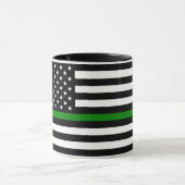 Mug Légère ligne verte : Anciens combattants patriotiq (Centre)