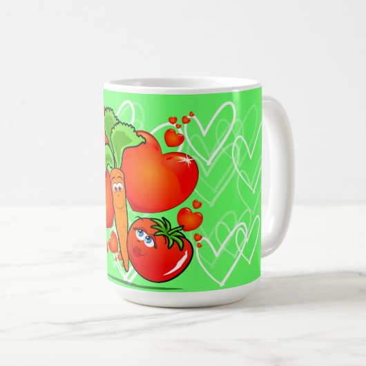 Mug Légumes amoureux, mule (Devant droit)