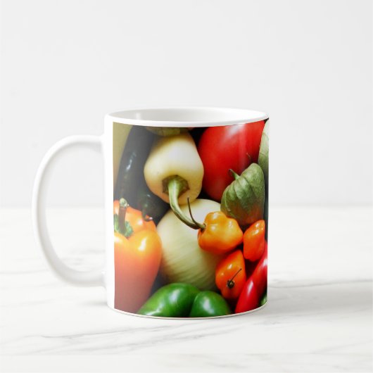 Mug Légumes de salsa, Tomate, Poivrons, Tomatillo d'oi (Gauche)