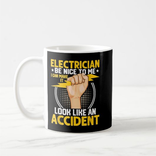Mug L'Électricien Est Gentil Pour Moi Je Peux Le Faire (Gauche)
