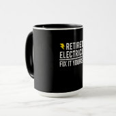 Mug L'Électricien Retraité Réparez-Le Vous-Même Drôle (Devant gauche)