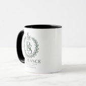 Mug L'Élégance Green Heritage Laurel Monogram Deux-Ton (Devant gauche)